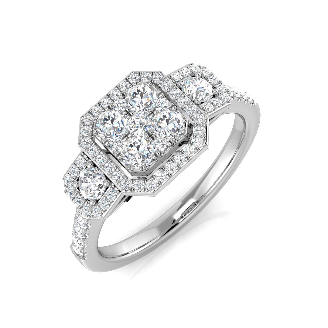 Lab-Grown Diamond Cluster Ring in 10K/14K gold and platinum with certified lab-grown or natural diamonds