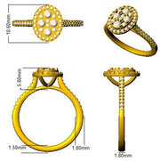 Lab-Grown Round Cut Diamond Cluster Ring in 10K/14K gold and platinum with certified lab-grown or natural diamonds