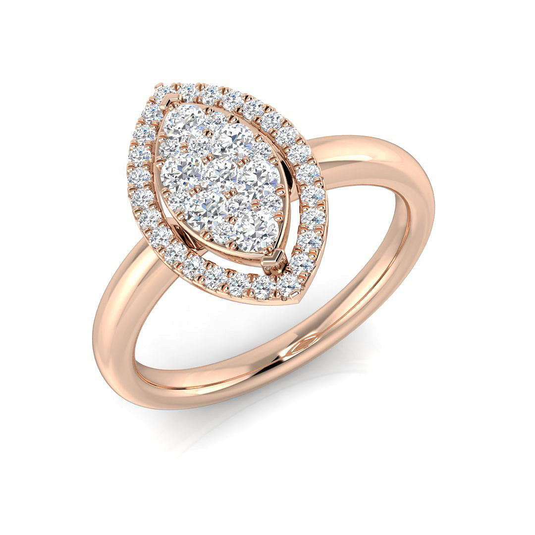 Diamond Royale Cluster Ring in 10K/14K gold and platinum with certified lab-grown or natural diamonds