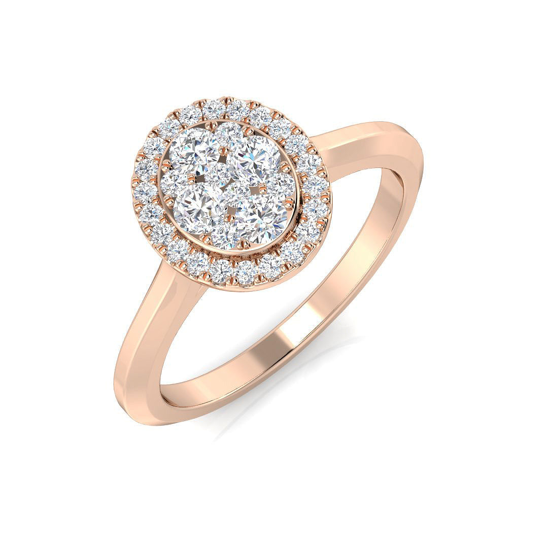 Lab-Grown Diamond Cluster Ring in 10K/14K gold and platinum with certified lab-grown or natural diamonds