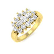 Diamond Carlisle Baguette & Round Brilliant Cut Ring in 10K/14K gold and platinum with certified lab-grown or natural diamonds
