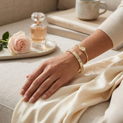 Lab Grown Round Cut Diamond Pave and Flush Set Fancy Bangle with Hinged Box Lock in 10K/14K gold and platinum with certified lab-grown or natural diamonds