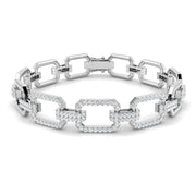 Luxury Round Cut Lab Grown Diamond Paperclip Bracelet with Box Clasp in 10K/14K gold and platinum with certified lab-grown or natural diamonds