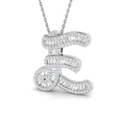 Paved Script Initial Diamond Pendant Without Chain in 10K/14K gold and platinum with certified lab-grown or natural diamonds