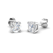 Stud Earrings with Lab Grown Round Cut Diamond - 3.00ct in 10K/14K gold and platinum with certified lab-grown or natural diamonds