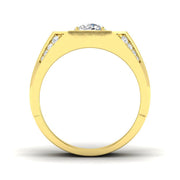 Men’s Square Diamond Halo Ring in in 10K/14K gold and platinum with certified lab-grown or natural diamonds