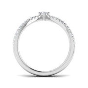 Pear-Shaped Diamond Wishbone Ring in 10K/14K gold and platinum with certified lab-grown or natural diamonds