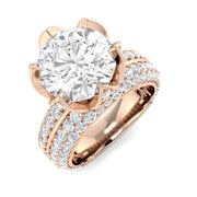 Round Diamond Bridal Ring in 10K/14K gold and platinum with certified lab-grown or natural diamonds