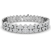 Lab Grown Diamond Flower Cluster Tennis Bracelet for Women - Box Clasp in 10K/14K gold and platinum with certified lab-grown or natural diamonds