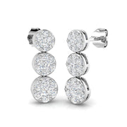 Dewy Luxury Diamond Drop & Trilogy Earrings in Gold - 1ct Elegance in 10K/14K gold and platinum with certified lab-grown or natural diamonds