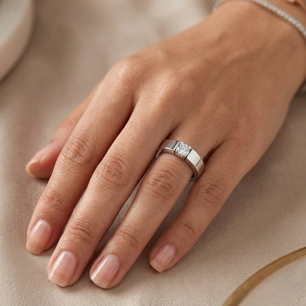 Round Diamond Solitaire Band Ring 0.20ct in 10K/14K gold and platinum with certified lab-grown or natural diamonds