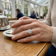 Lab-Grown Round Diamond Cluster Flower Ring in 10K/14K gold and platinum with certified lab-grown or natural diamonds