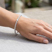 Natural Round & Pear Cut Diamond Tennis Bracelet with Box Clasp - Two Shape Diamond Bracelet in 10K/14K gold and platinum with certified lab-grown or natural diamonds