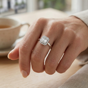 Diamond Bedford Baguette & Brilliant Ring in 10K/14K gold and platinum with certified lab-grown or natural diamonds