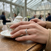 Lab-Grown Round Diamond milgrain vintage style Ring in 10K/14K gold and platinum with certified lab-grown or natural diamonds