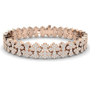 Lab Grown Diamond Flower Cluster Tennis Bracelet for Women - Box Clasp in 10K/14K gold and platinum with certified lab-grown or natural diamonds