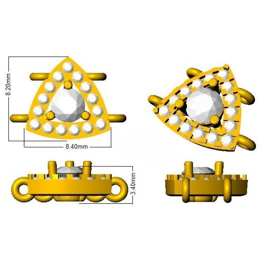 Lab Grown Diamond Triangle Halo Double Chain Bracelet with Lobster Clasp in 10K/14K gold and platinum with certified lab-grown or natural diamonds