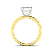 Emerald Cut Diamond Solitaire Ring in 10K/14K gold and platinum with certified lab-grown or natural diamonds