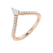 Pear-Shaped Diamond Wishbone Ring in 10K/14K gold and platinum with certified lab-grown or natural diamonds
