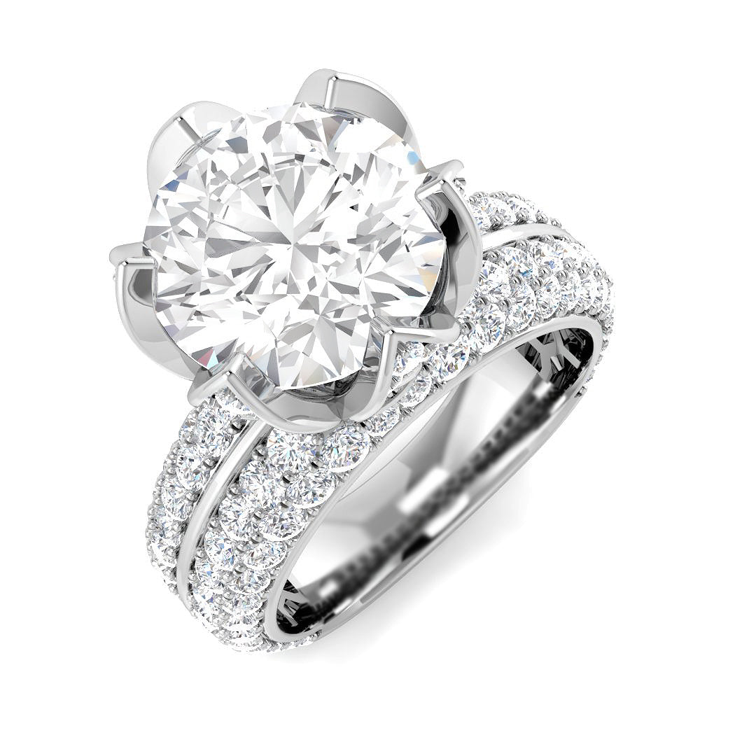 Round Diamond Bridal Ring in 10K/14K gold and platinum with certified lab-grown or natural diamonds