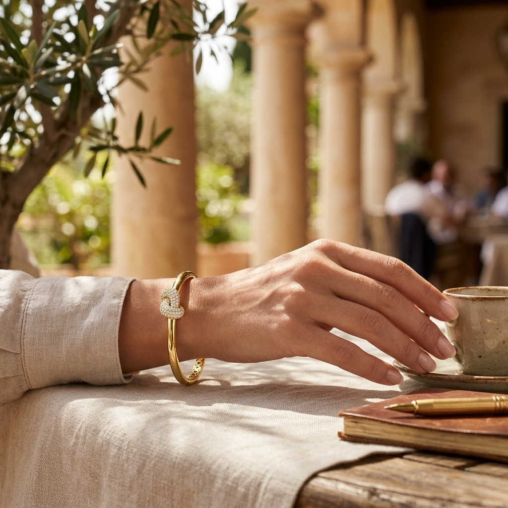 Natural Round Cut Diamond Cluster Knot Fancy Bangle with Hinged Lock in 10K/14K gold and platinum with certified lab-grown or natural diamonds