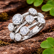 Diamond Bubble Ring in 10K/14K gold and platinum with certified lab-grown or natural diamonds