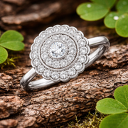 Diamond Balmoral Cluster Ring in 10K/14K gold and platinum with certified lab-grown or natural diamonds