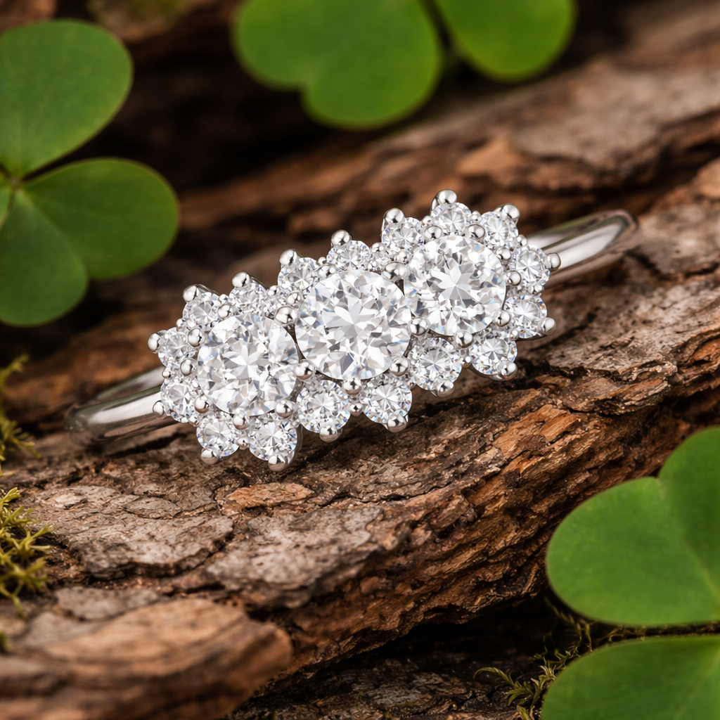 Lab-Grown Diamond Cluster Ring in 10K/14K gold and platinum with certified lab-grown or natural diamonds