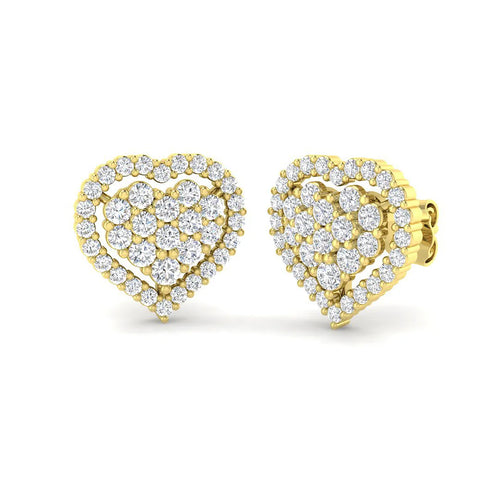 1.00 Carat Natural/Lab Grown Diamond Cluster Earring /Hallmarked in 10K/14K gold and platinum with certified lab-grown or natural diamonds