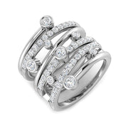 Lab Grown Diamond Crossover Bubble Ring in 10K/14K gold and platinum with certified lab-grown or natural diamonds