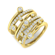 Lab Grown Diamond Crossover Bubble Ring in 10K/14K gold and platinum with certified lab-grown or natural diamonds