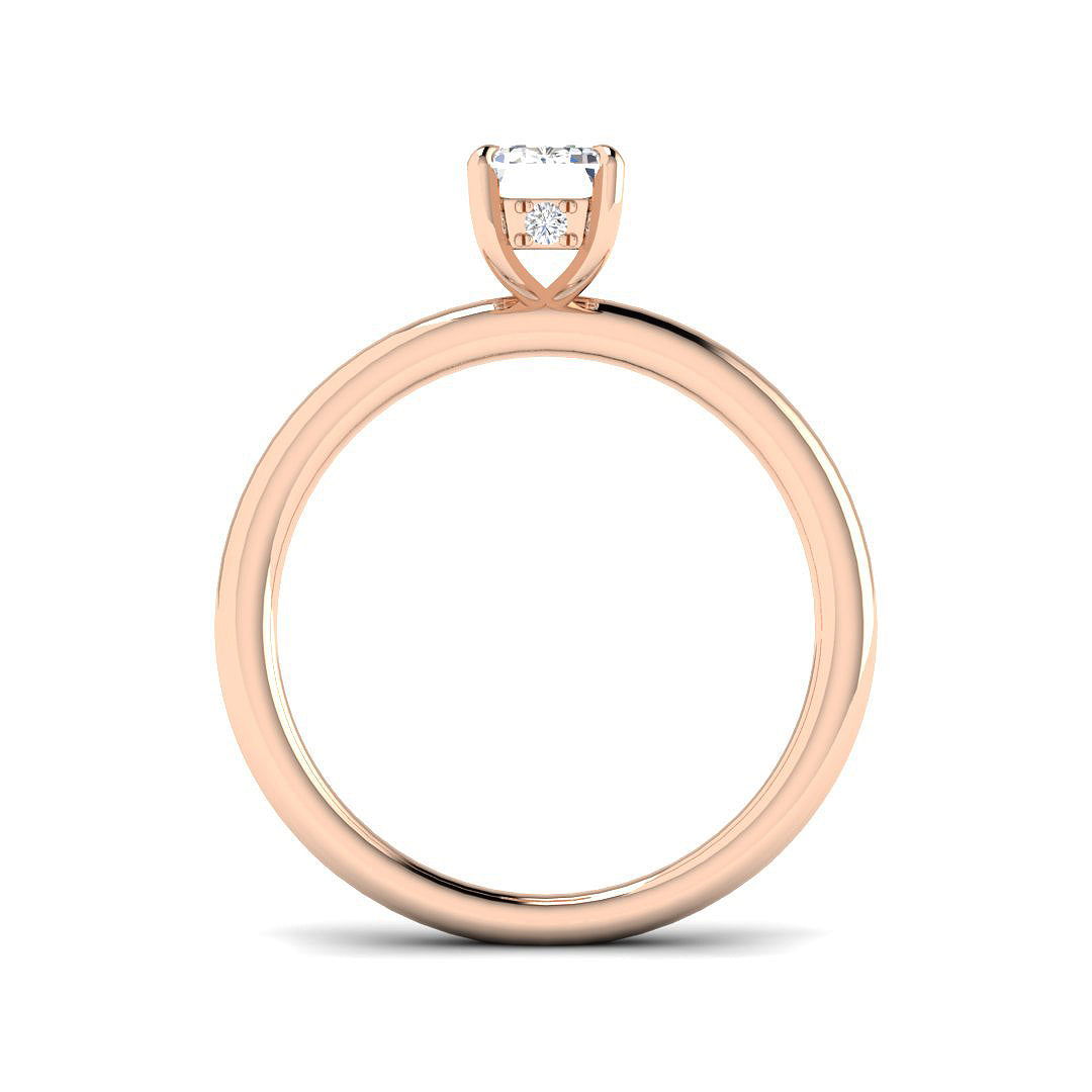 Emerald Cut Diamond Solitaire Engagement Ring in 10K/14K gold and platinum with certified lab-grown or natural diamonds