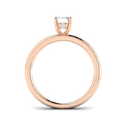Emerald Cut Diamond Solitaire Engagement Ring in 10K/14K gold and platinum with certified lab-grown or natural diamonds