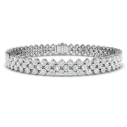 Multi Row Natural Diamond Tennis Bracelet with Box Clasp & Safety Lock in 10K/14K gold and platinum with certified lab-grown or natural diamonds