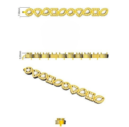 Multi Shape Solitaire Natural Diamond Halo Tennis Bracelet with Box Clasp in 10K/14K gold and platinum with certified lab-grown or natural diamonds