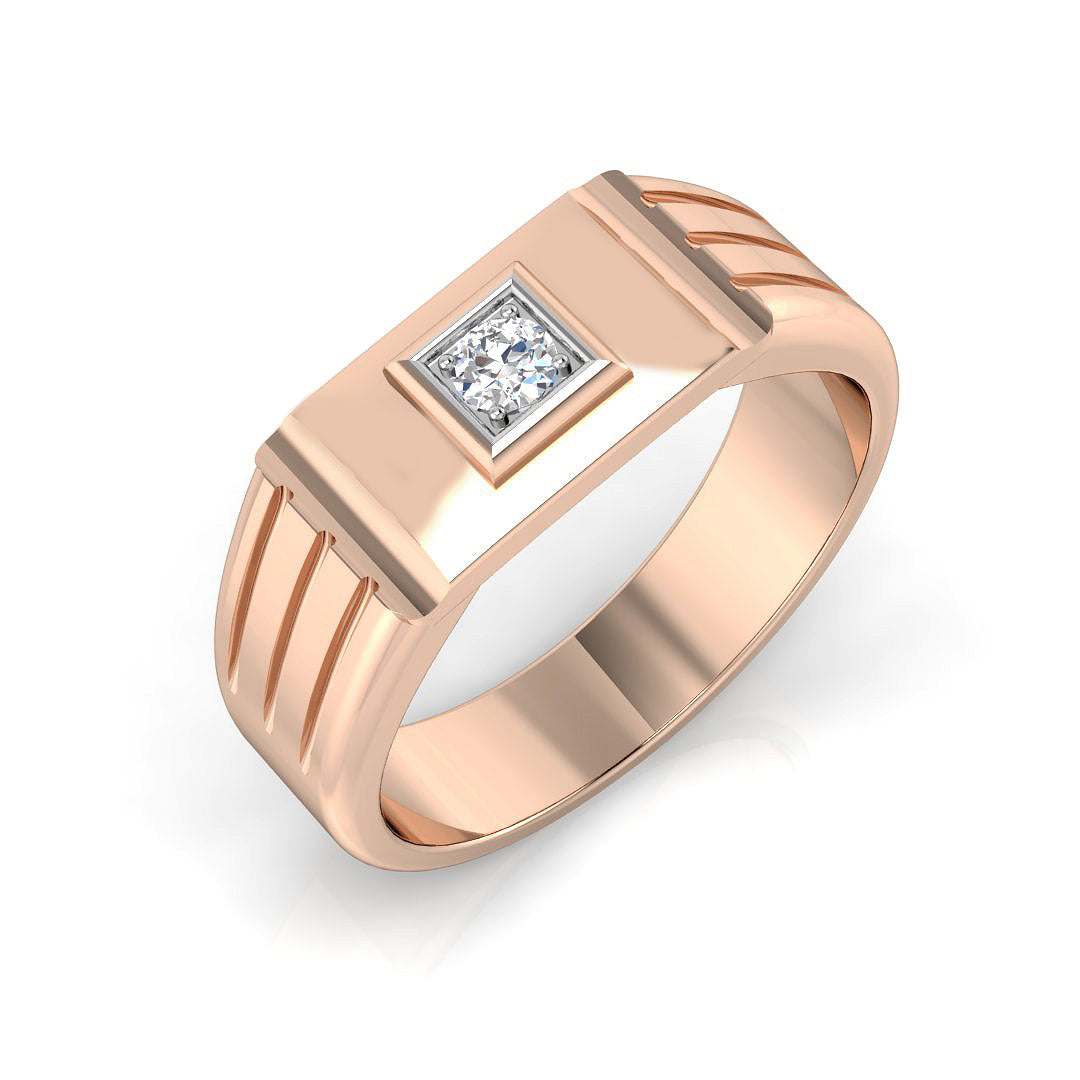 Men’s Diamond Signet Ring UK in 10K/14K gold and platinum with certified lab-grown or natural diamonds