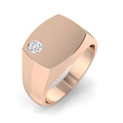 Men’s Round Diamond Signet Ring in Gold & in 10K/14K gold and platinum with certified lab-grown or natural diamonds