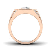 Men’s Square Diamond Halo Ring in in 10K/14K gold and platinum with certified lab-grown or natural diamonds