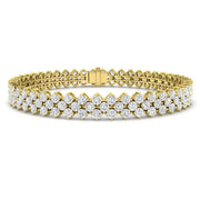 Multi Row Natural Diamond Tennis Bracelet with Box Clasp & Safety Lock in 10K/14K gold and platinum with certified lab-grown or natural diamonds