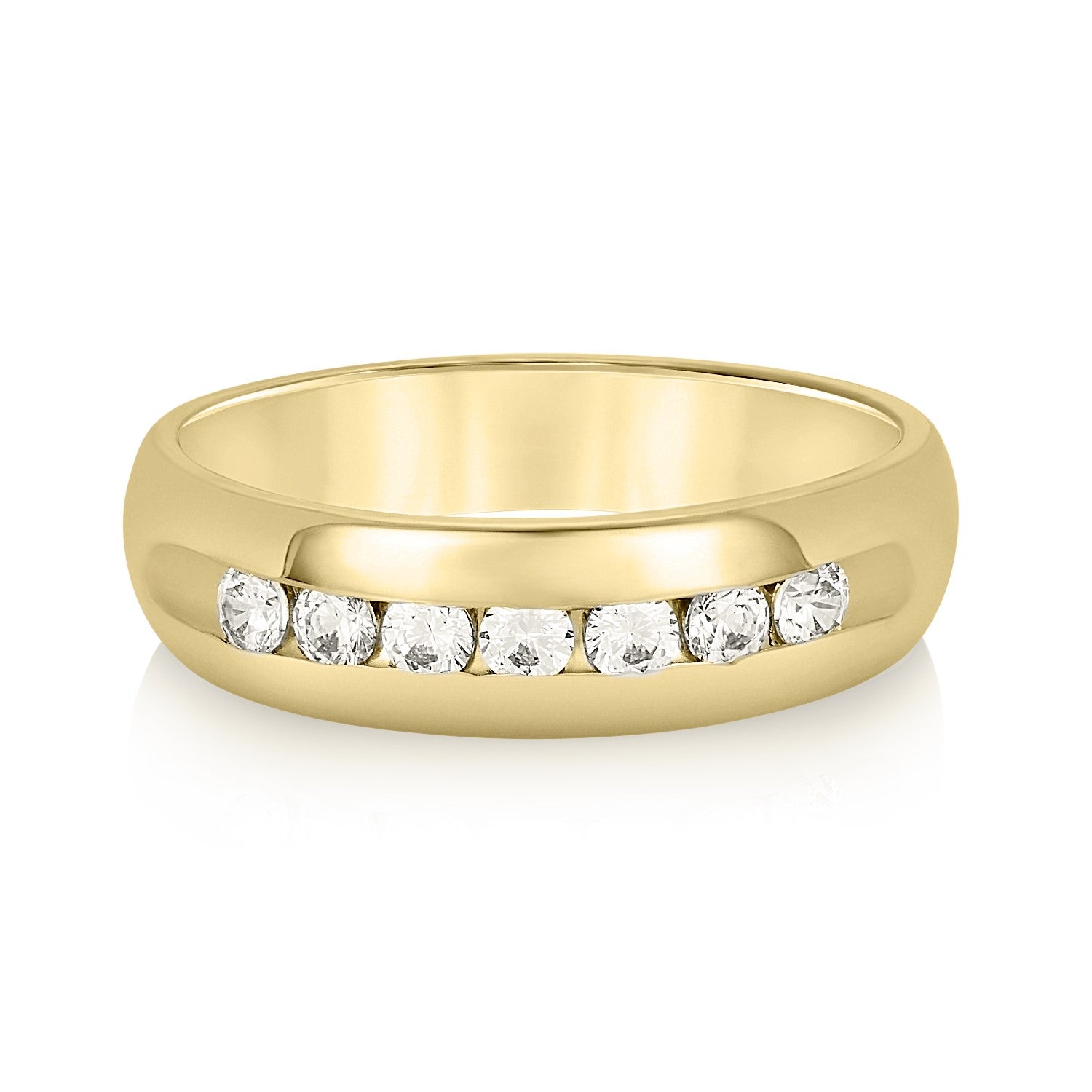 **Tapers See Ccm *6mm Heavy Weight Half Eternity Ring in 10K/14K gold and platinum with certified lab-grown or natural diamonds