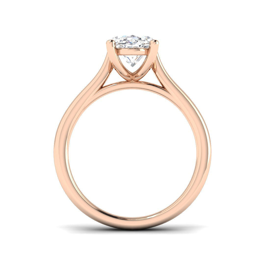 Classic Oval Diamond Solitaire Ring With Sleek Gold Finish in 10K/14K gold and platinum with certified lab-grown or natural diamonds