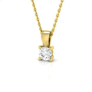 Round-Cut Diamond Pendant in 10K/14K gold and platinum with certified lab-grown or natural diamonds