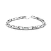 Natural Diamond Round Cut Pave Paperclip Diamond Bracelet in 10K/14K gold and platinum with certified lab-grown or natural diamonds