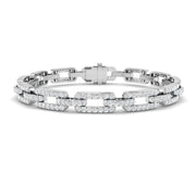 Luxury Natural Round Cut Diamond Paperclip Link Bracelet with Box Clasp in 10K/14K gold and platinum with certified lab-grown or natural diamonds