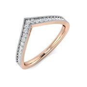 V Shape Diamond Chevron Ring in in 10K/14K gold and platinum with certified lab-grown or natural diamonds