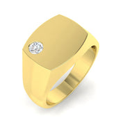 Men’s Round Diamond Signet Ring in Gold & in 10K/14K gold and platinum with certified lab-grown or natural diamonds