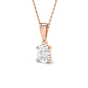 Lab Grown Oval Diamond Solitaire Pendant in 10K/14K gold and platinum with certified lab-grown or natural diamonds