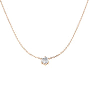 Minimal Diamond Necklace in 10K/14K gold and platinum with certified lab-grown or natural diamonds