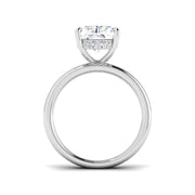 Radiant & Round Hidden Halo Diamond Ring in 10K/14K gold and platinum with certified lab-grown or natural diamonds
