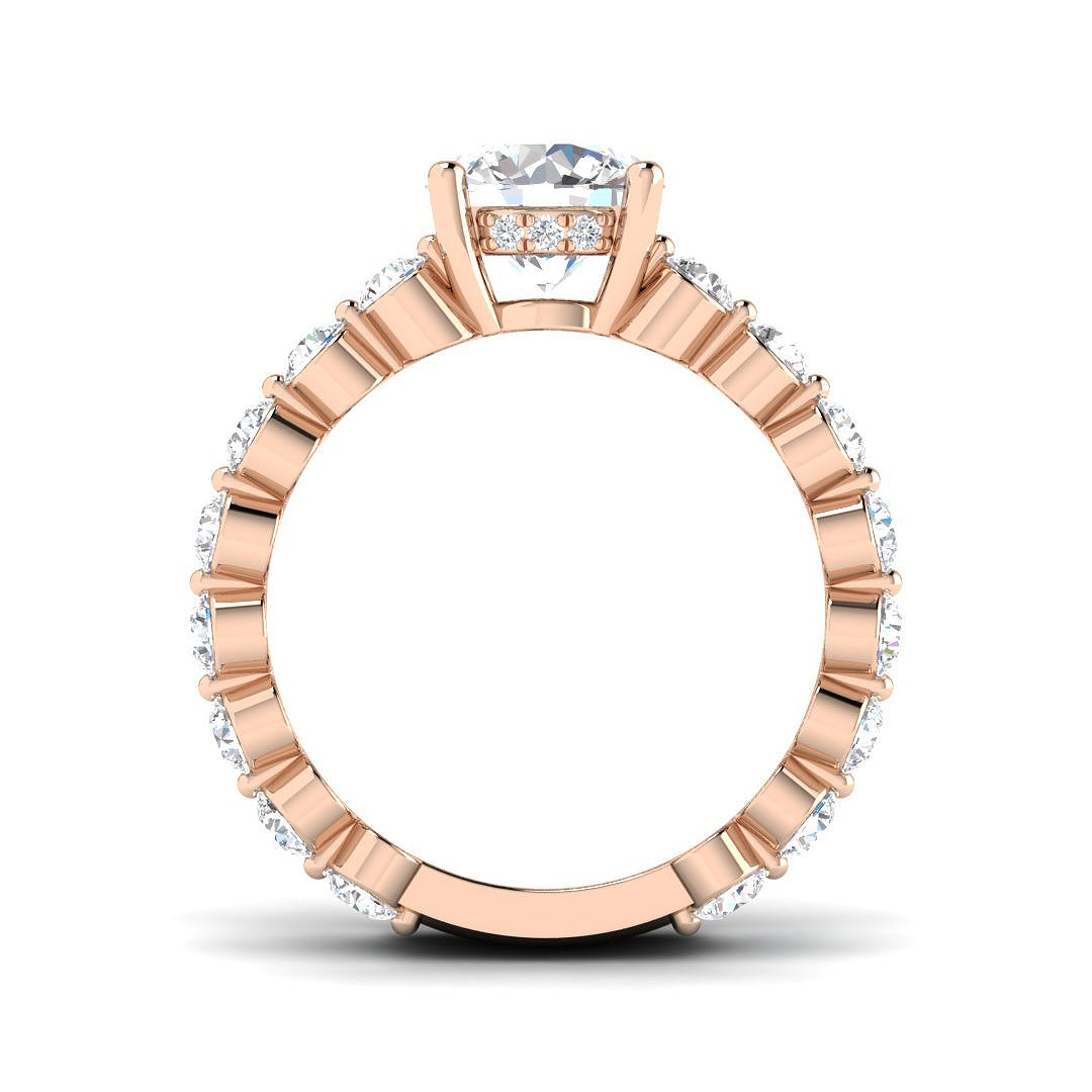 Double-Row Round Diamond Statement Ring in 10K/14K gold and platinum with certified lab-grown or natural diamonds